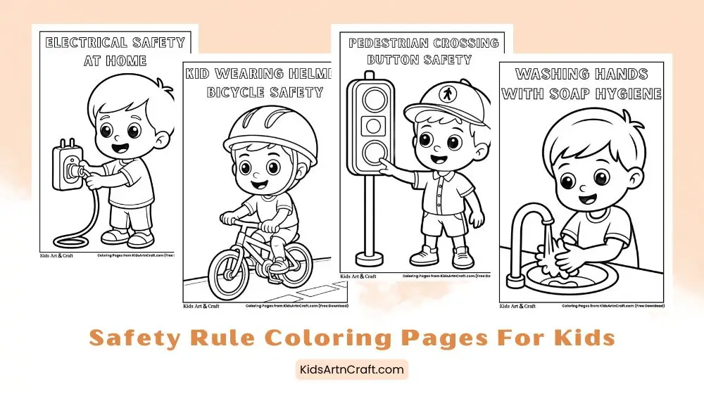 Simple Safety Rules Coloring Pages for Kids