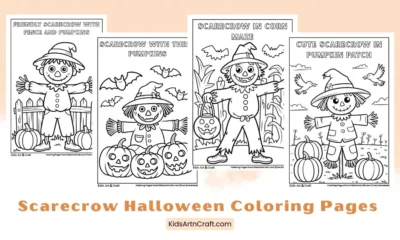 Scarecrow Coloring Pages for Halloween
