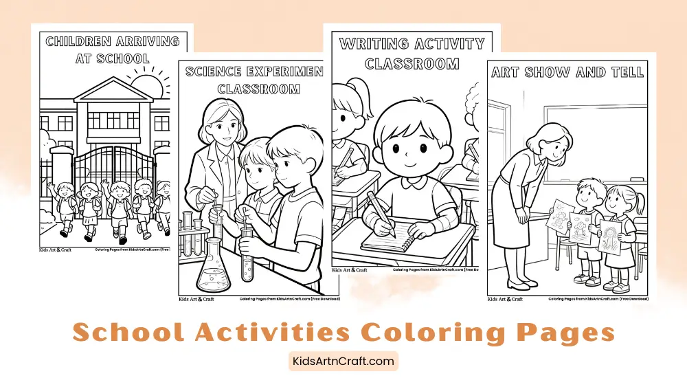 School Activities Coloring Pages for Kids
