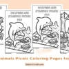 Sea Animals Picnic Coloring Pages for Kids