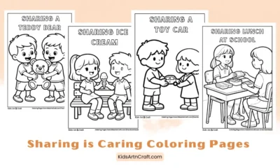 Sharing is Caring Coloring Pages for Kids