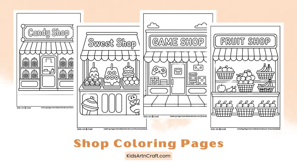 Shop Coloring Pages for Kids