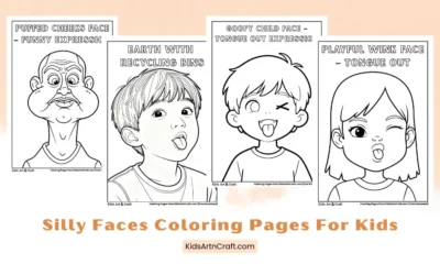 Silly Faces Coloring Pages for Kids