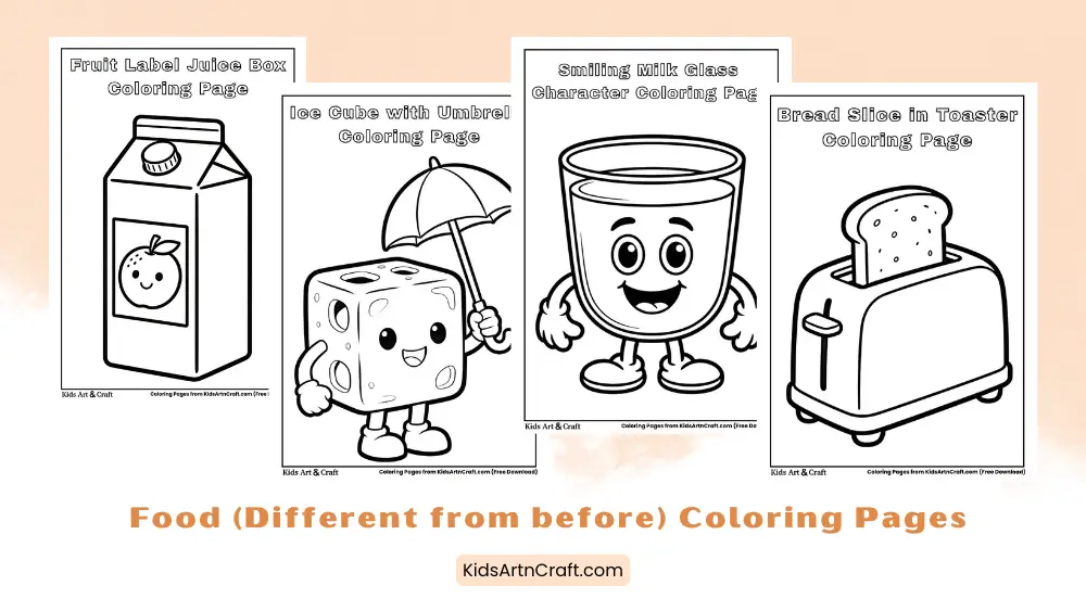 Simple Food Coloring Page for Kids