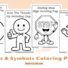 Simple Signs & Symbols Coloring Pages for Kids