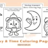 Sky & Time (Easy Draw) Coloring Pages for Kids