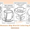 Tiny Humans Big World Coloring Pages for Kids