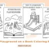 Tiny Playground on a Book Coloring Pages for Kids