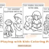 Toys Playing with Kids Coloring Pages for Kids