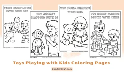 Toys Playing with Kids Coloring Pages for Kids