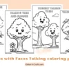 Trees with Faces Talking Coloring Pages for Kids