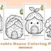 Vegetable House Coloring Pages for Kids