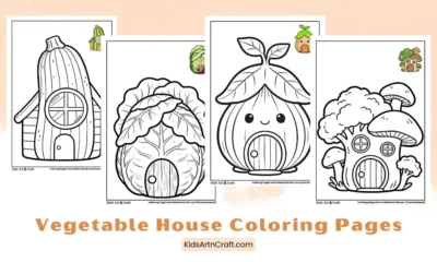 Vegetable House Coloring Pages for Kids