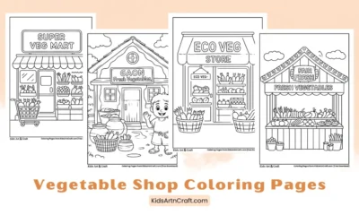 Vegetable Shop Coloring Pages for Kids
