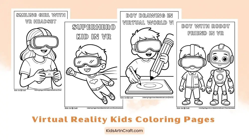 Virtual Reality Kids Coloring Pages for Kids