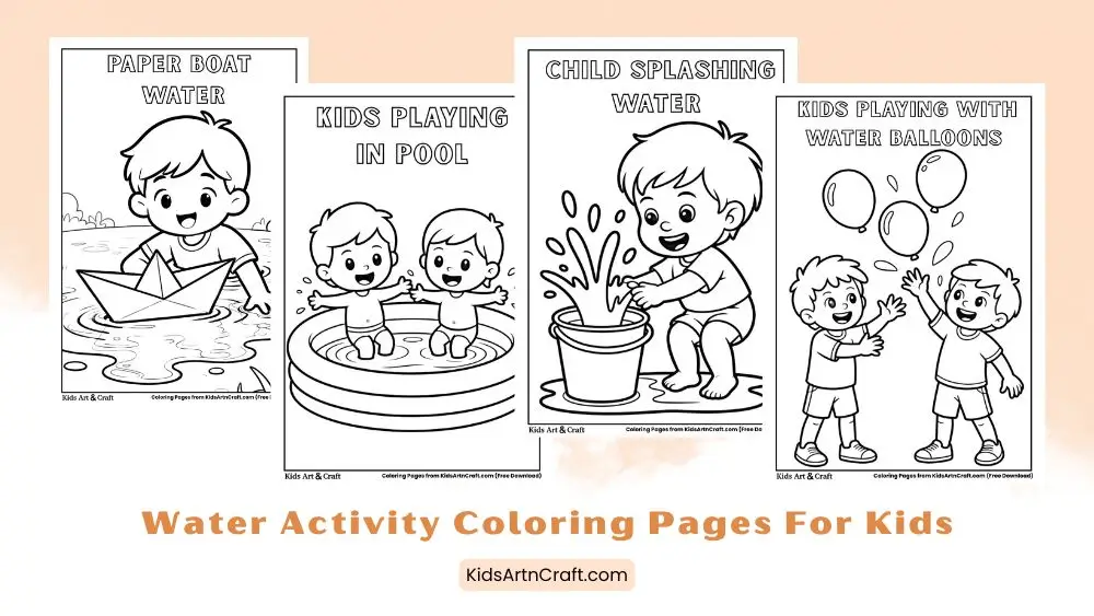 Water Activity Coloring Pages for Kids