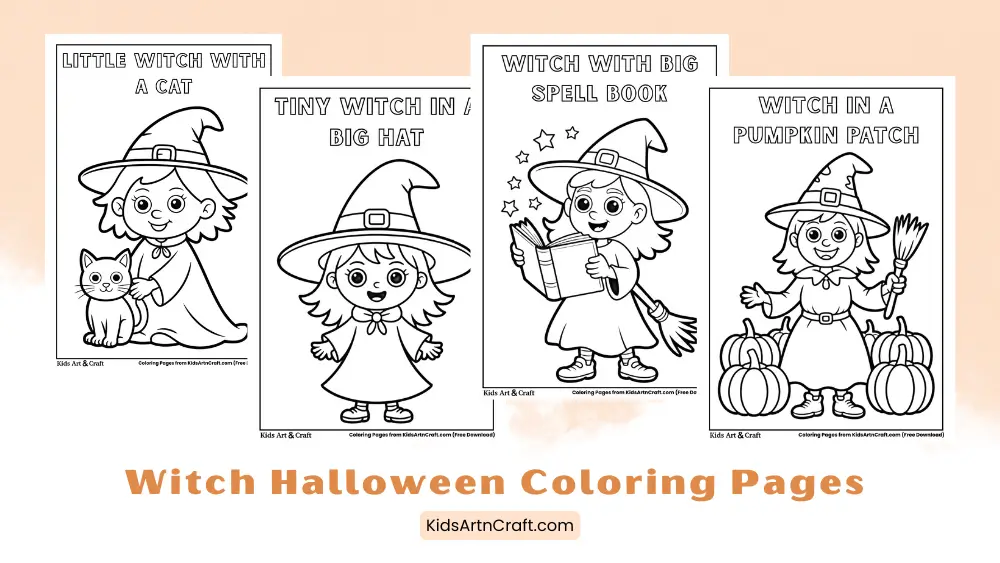Witch Coloring Pages for Halloween