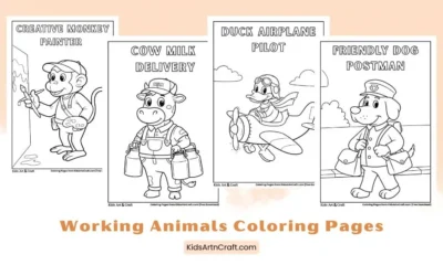 Working Animals Coloring Pages for Kids