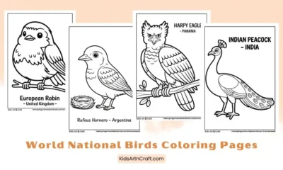 World National Birds Coloring Pages for Kids