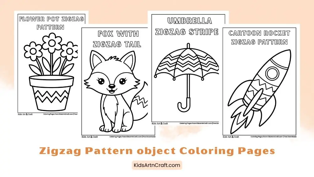 Zigzag Pattern object Coloring Pages for Kids