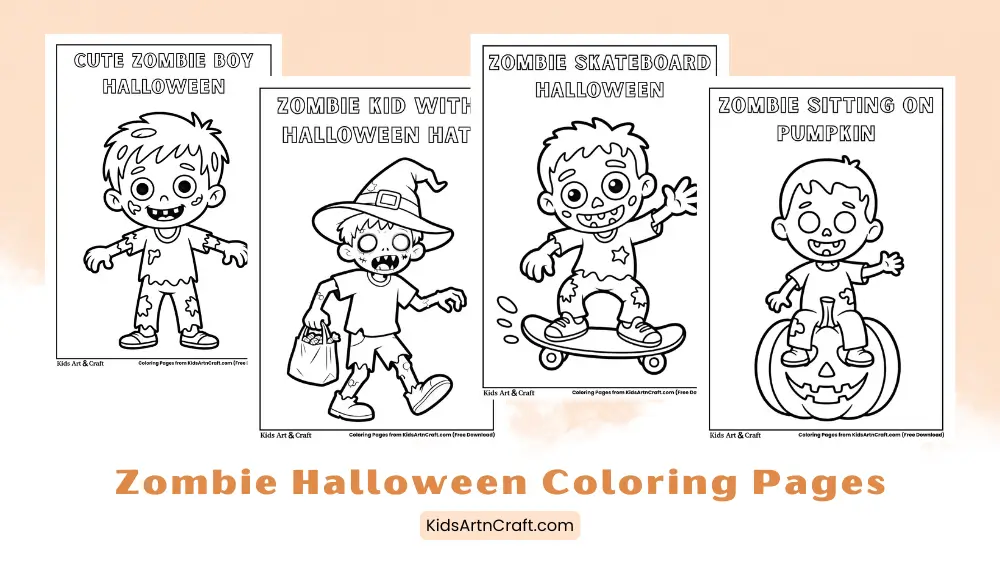 Zombie Coloring Pages for Halloween