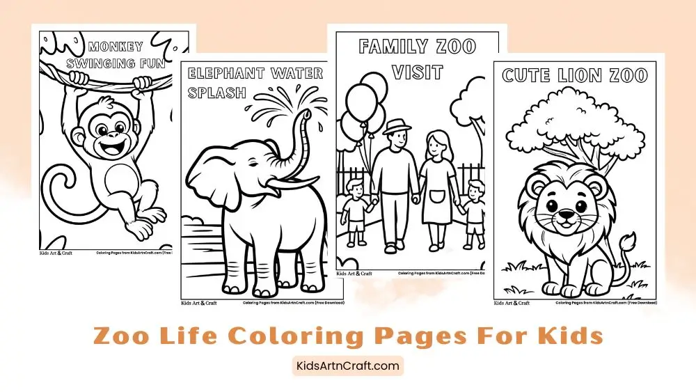 Zoo Life Coloring Pages for Kids