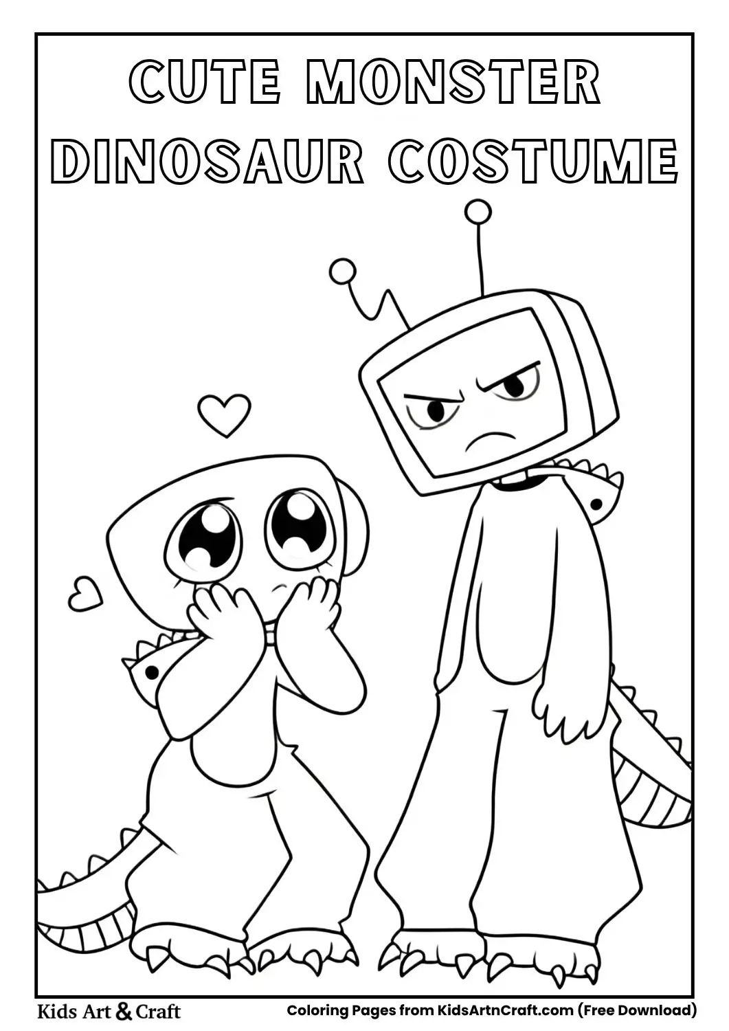 two cartoon monsters in dinosaur costumes facing each other
