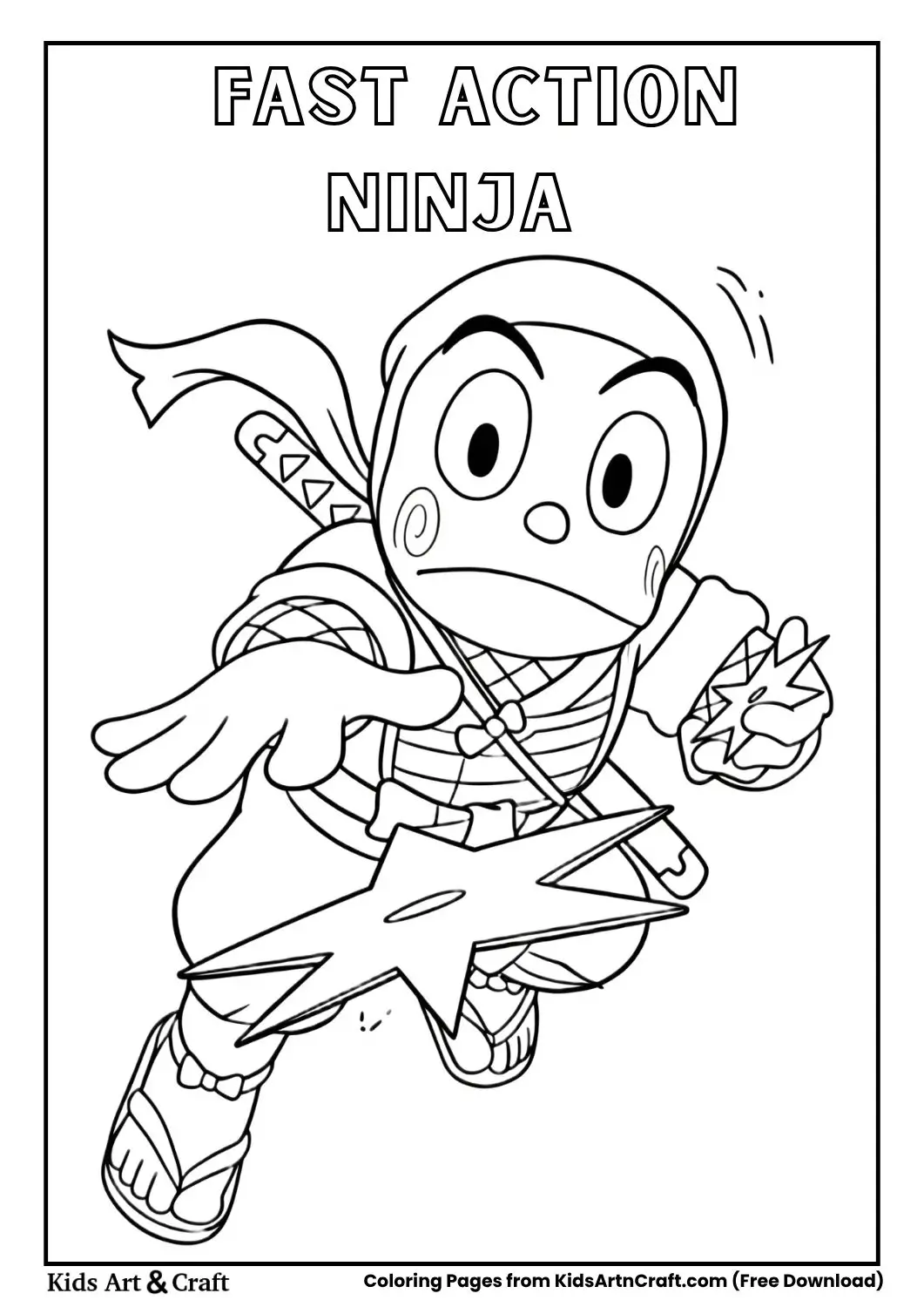 Ninja throwing shurikens in action pose