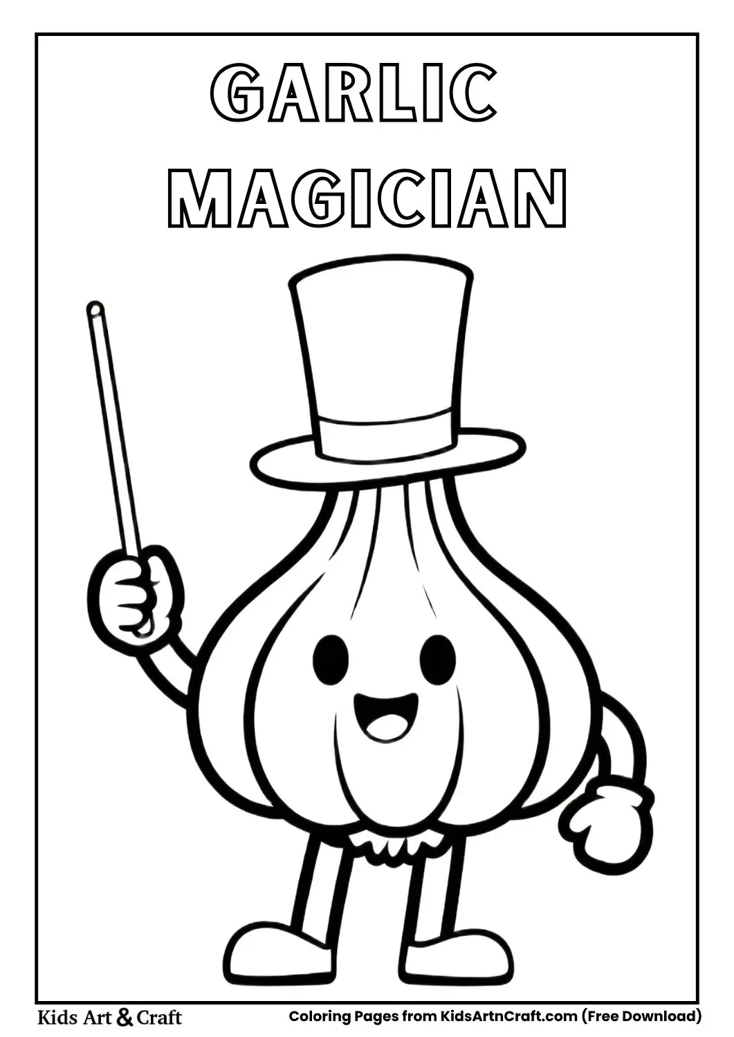 garlic magician with wand coloring page