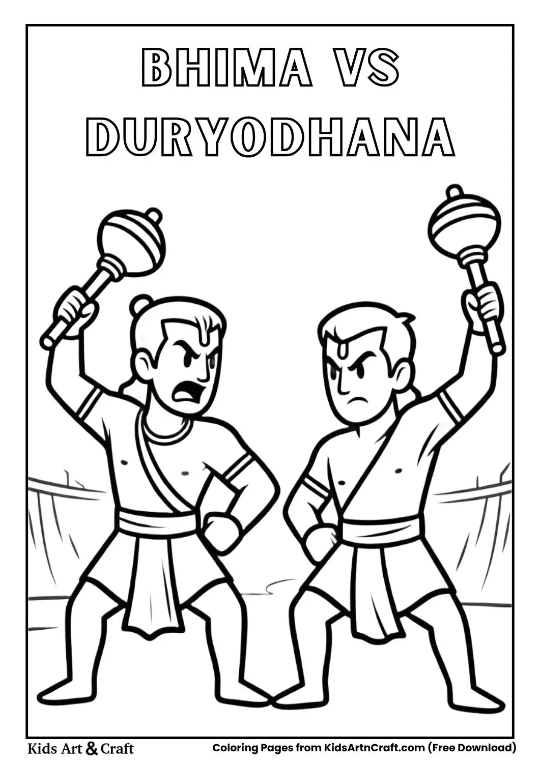 gada fight simple coloring page