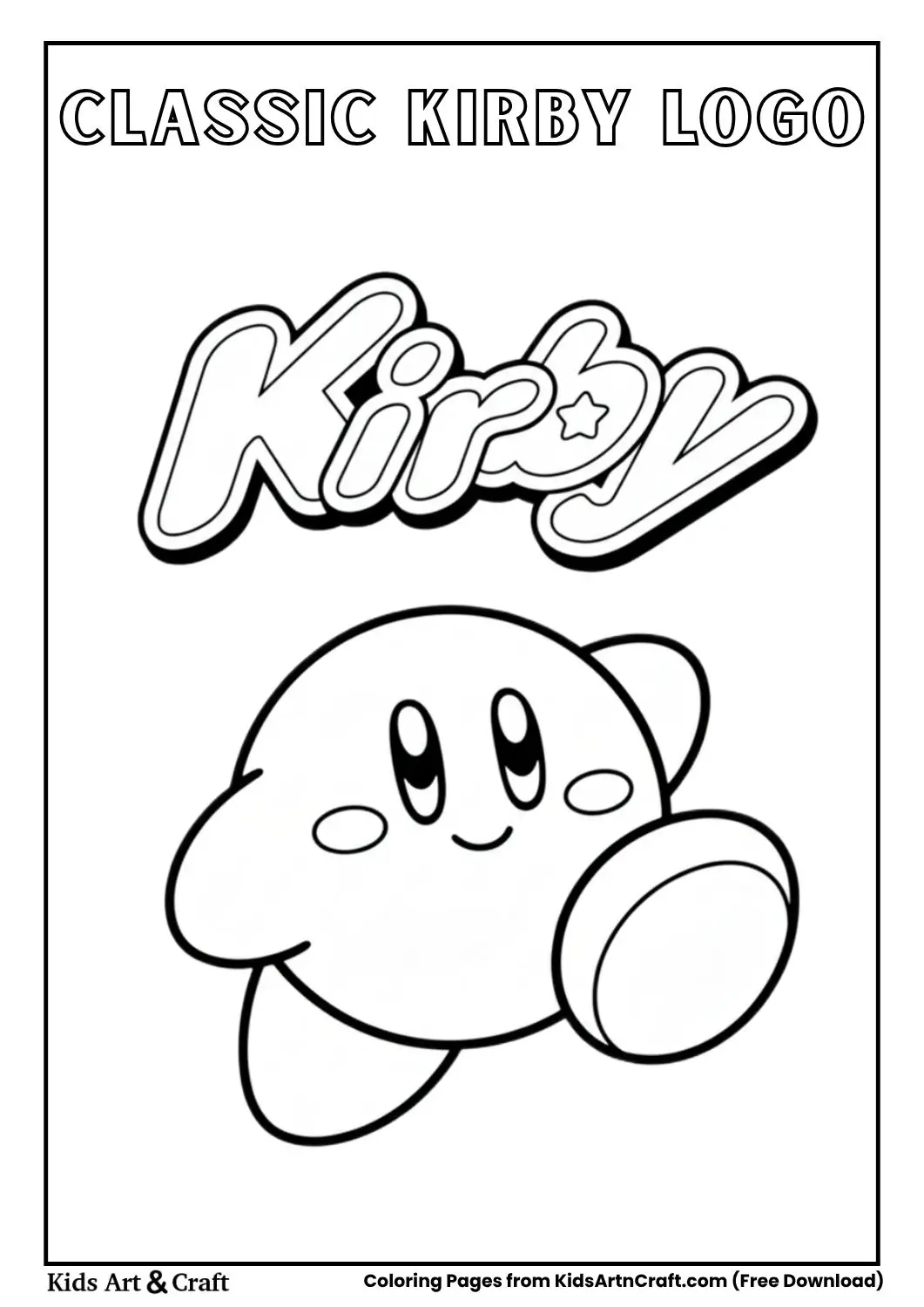 Kirby character with stylized “Kirby” text above