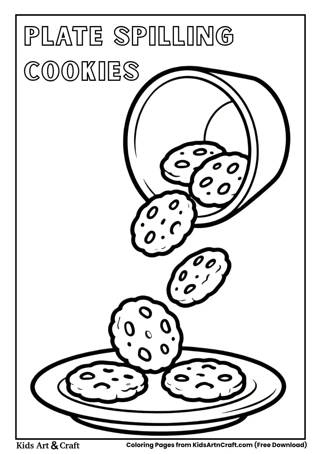 Small plate tipping and cookies falling off coloring page