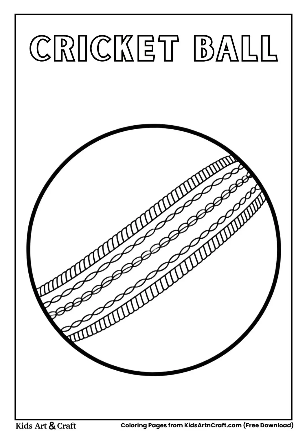 cricket ball stitching coloring page