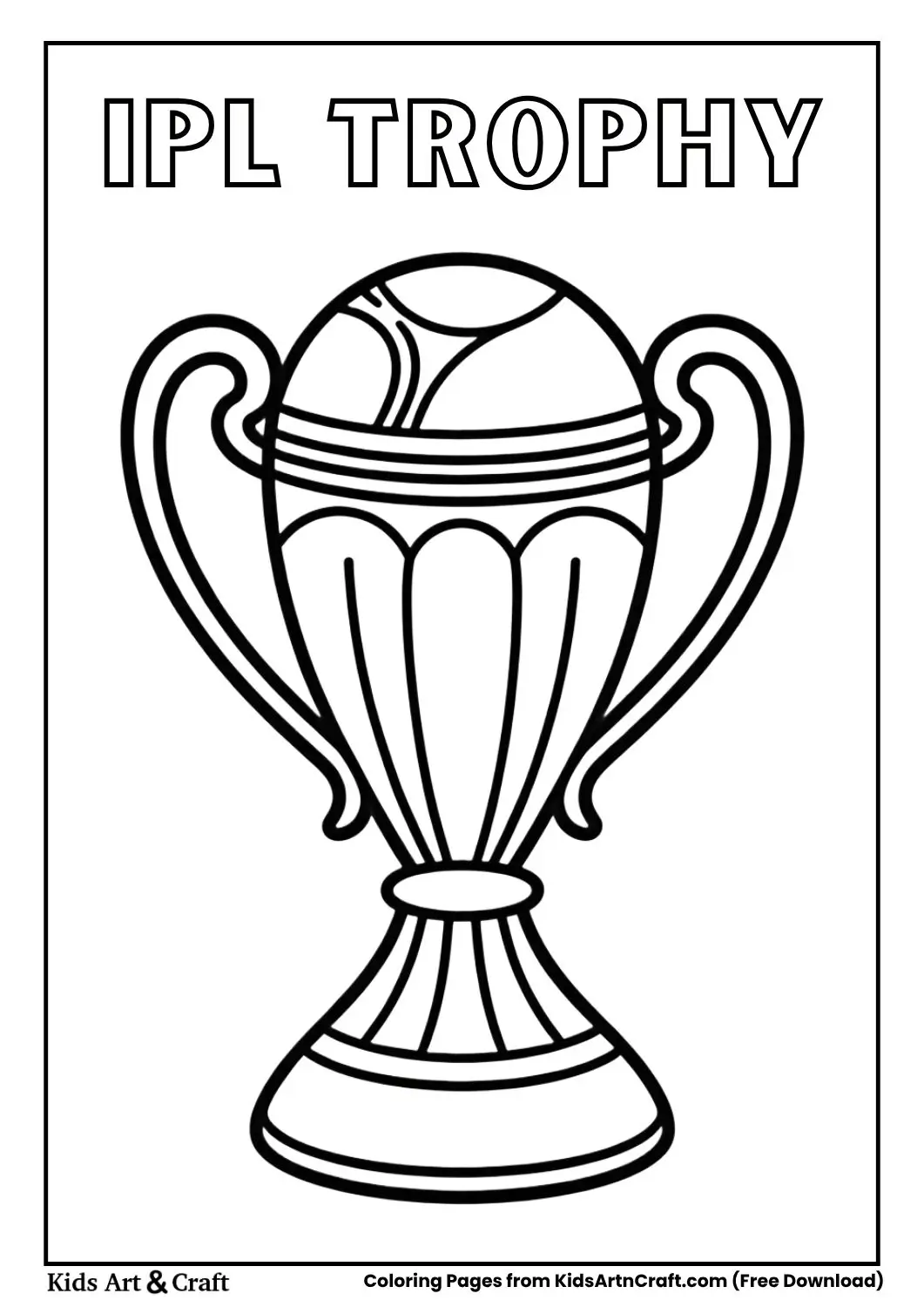 cricket trophy cup coloring page