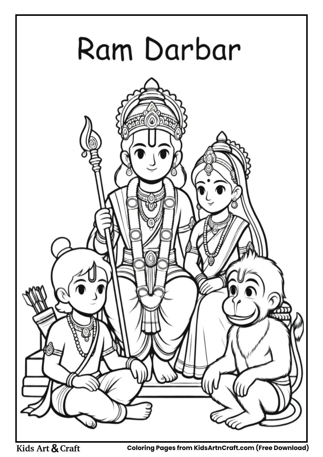 Ram Darbar group coloring page