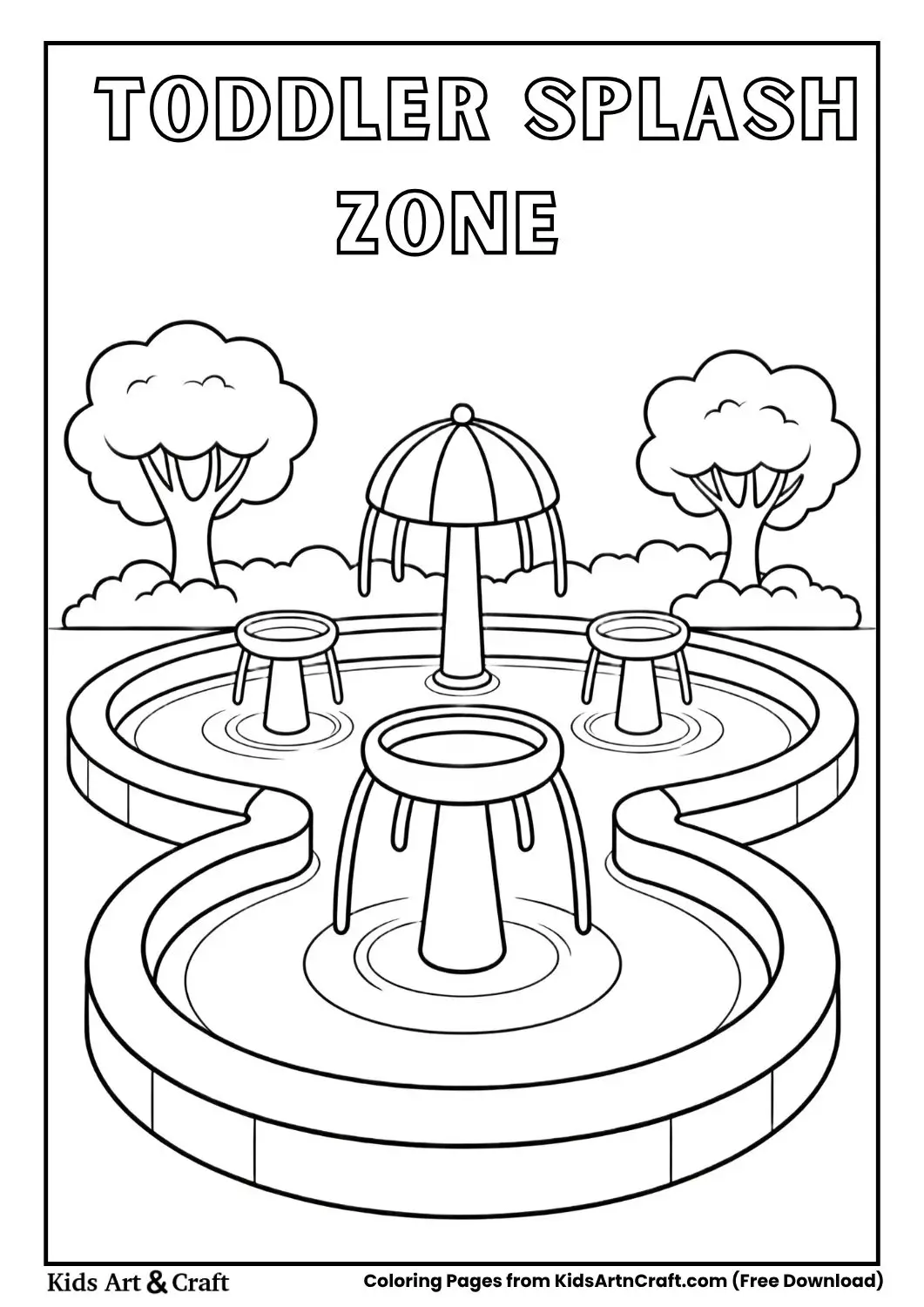 Small splash area with tiny fountains for toddlers
