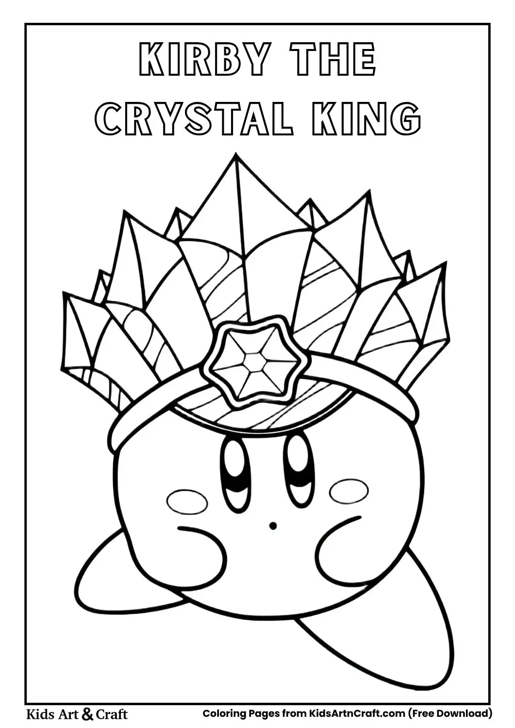 Kirby wearing a detailed crystal crown