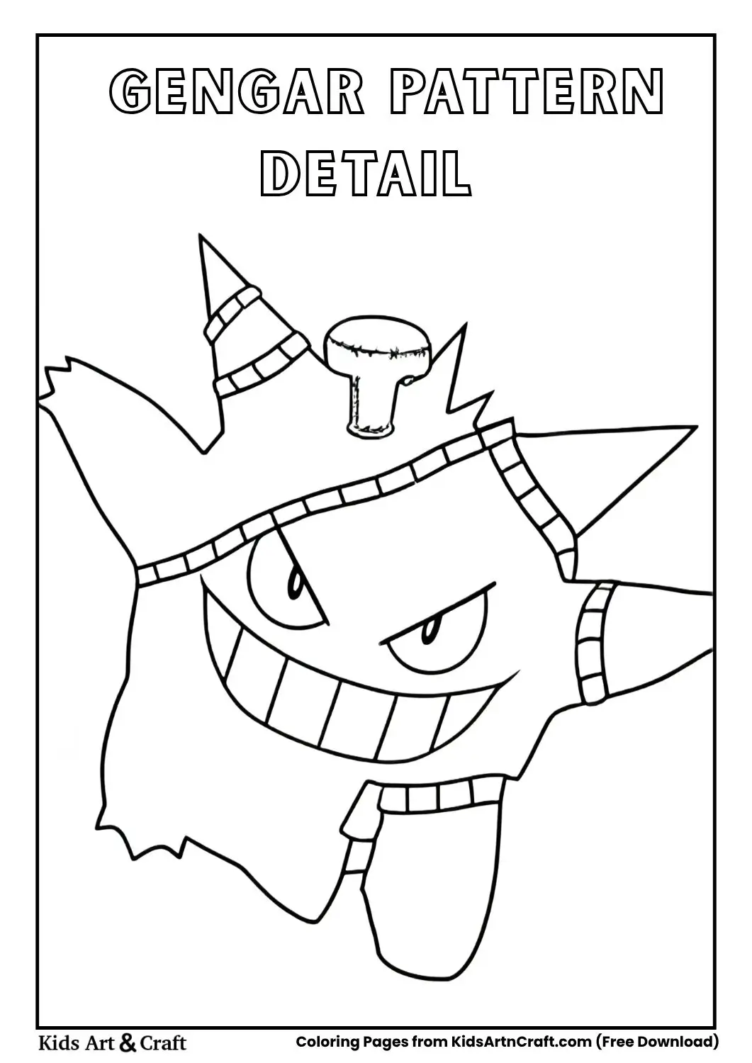 Gengar with brick-pattern band and mushroom detail