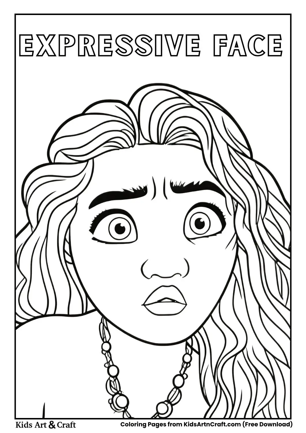 Close-up of girl with wide eyes and surprised expression