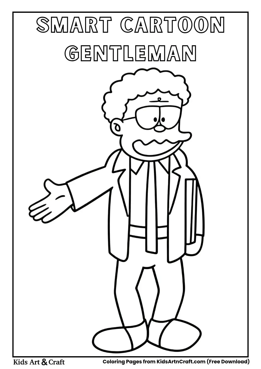 Cartoon man with glasses holding a book