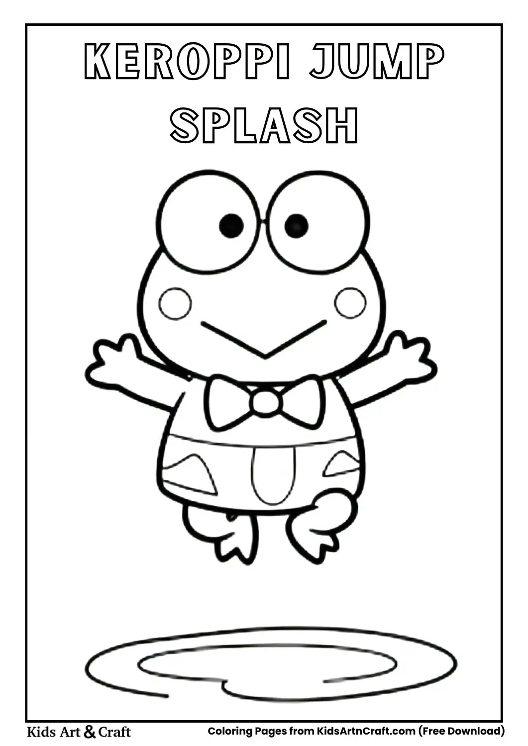 Keroppi jumping with ripple effect below