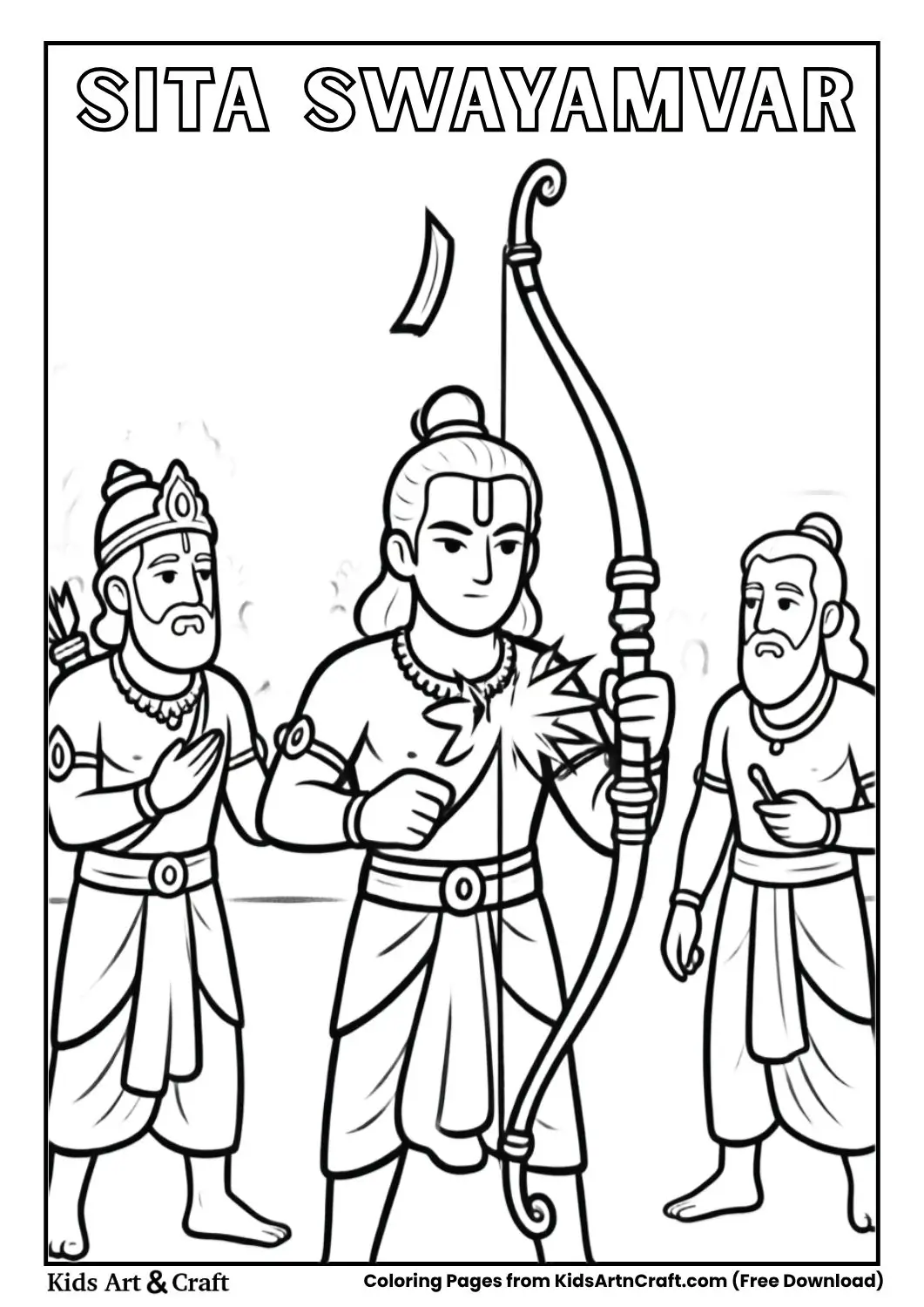 Ram breaking bow swayamvar coloring page
