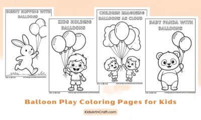 Balloon Play Coloring Pages for Kids
