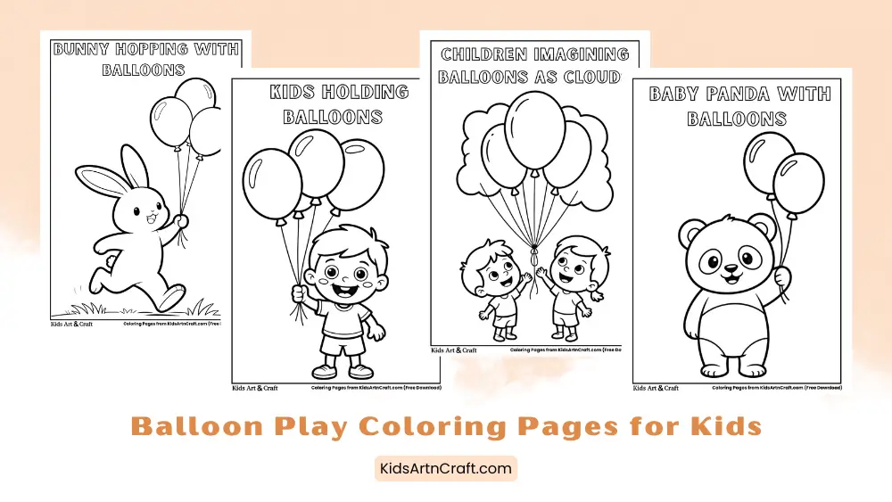 Balloon Play Coloring Pages for Kids