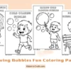 Blowing Bubbles Fun Coloring Pages for Kids