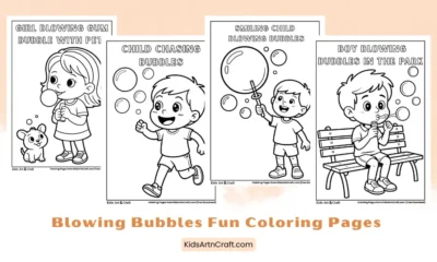 Blowing Bubbles Fun Coloring Pages for Kids