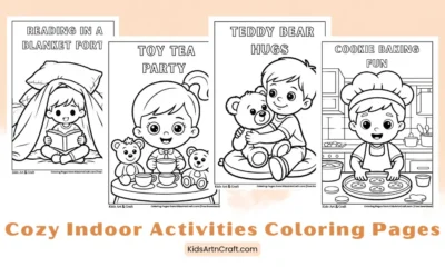 Cozy Indoor Activities Coloring Pages for Kids