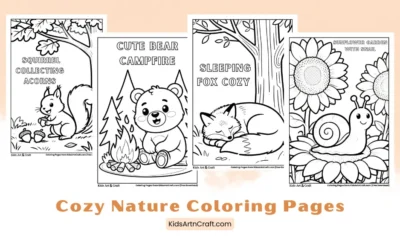 Cozy Nature Coloring Pages for Kids