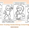First Time Trying Something Coloring Pages for Kids