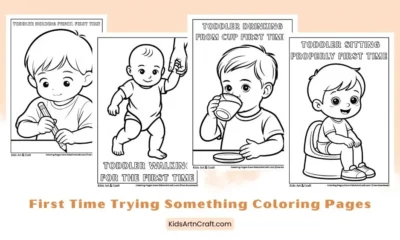 First Time Trying Something Coloring Pages for Kids